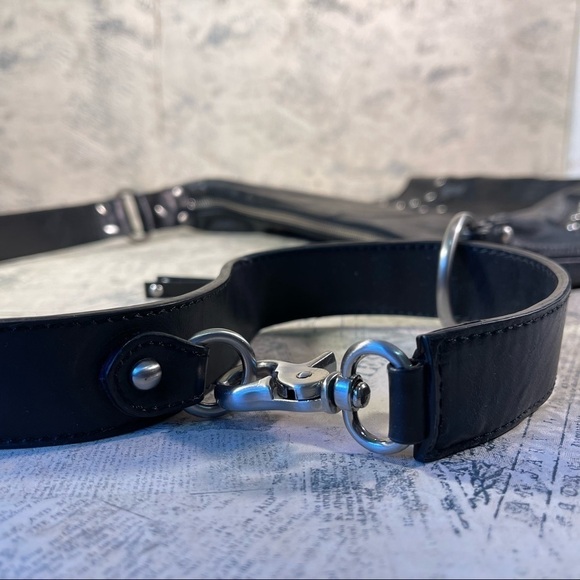 Chez by Cheryl Black Leather Studded Bag - Picture 7 of 12